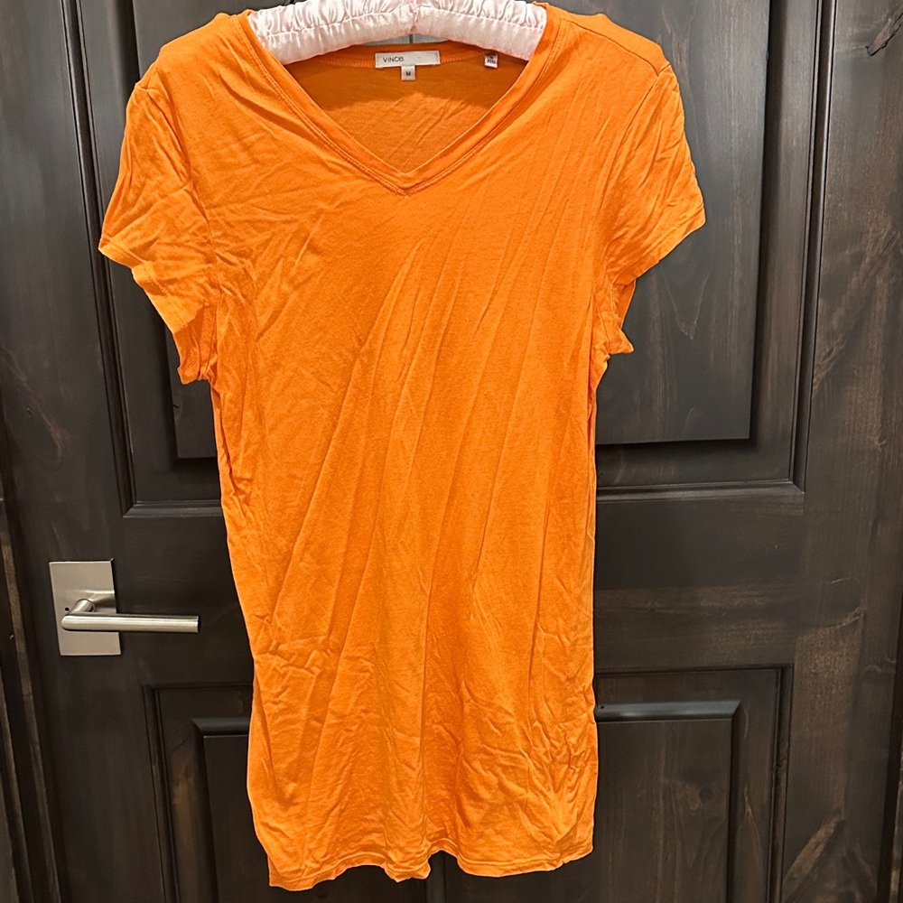 Vince Women's Bright Orange Short Sleeve Tee